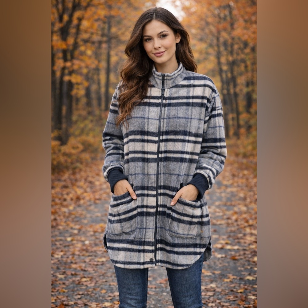 Steve Madden Plaid Oversized Coat‎